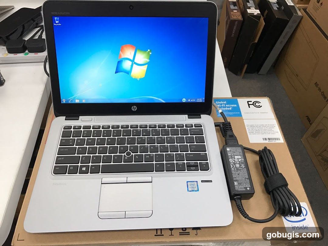 HP EliteBook Laptop with Power Adapter