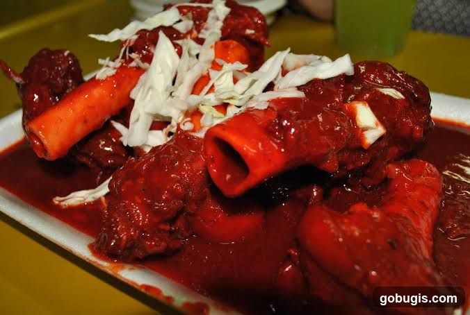 Spicy Meat Dish with Cabbage Garnish