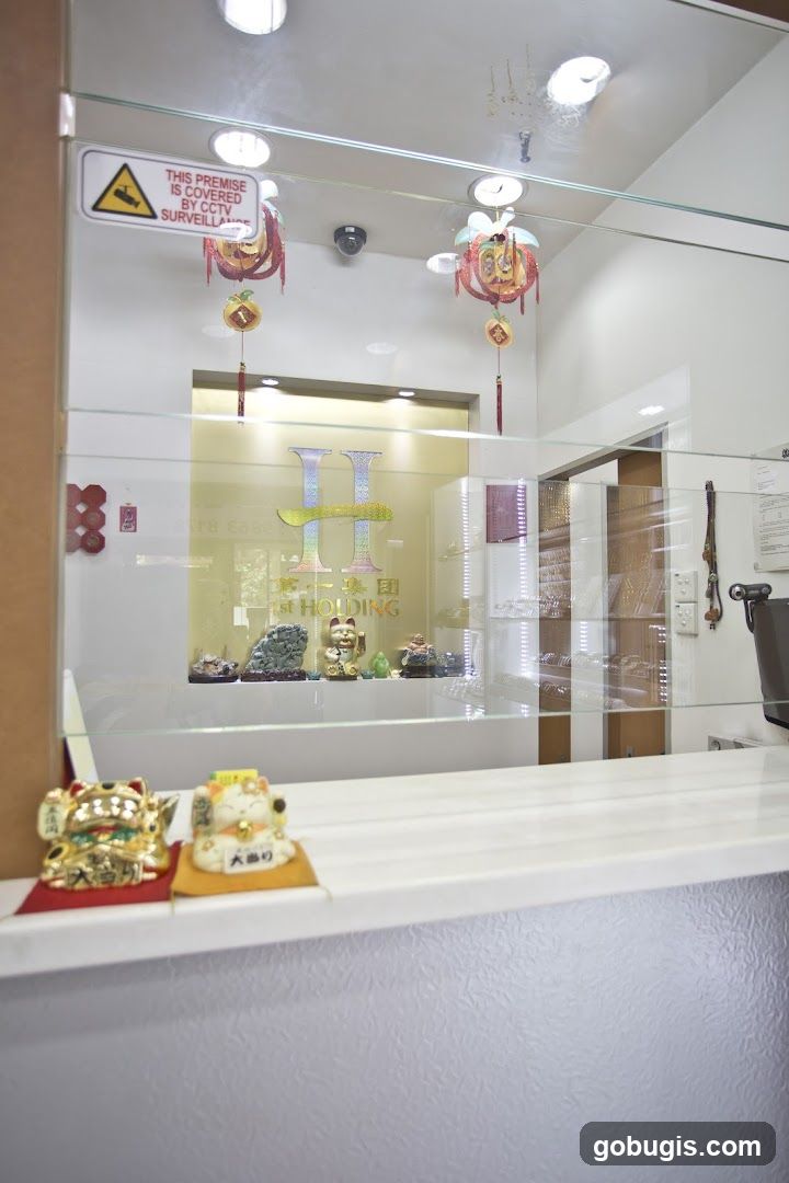 Counter with Lucky Cats and Display Case