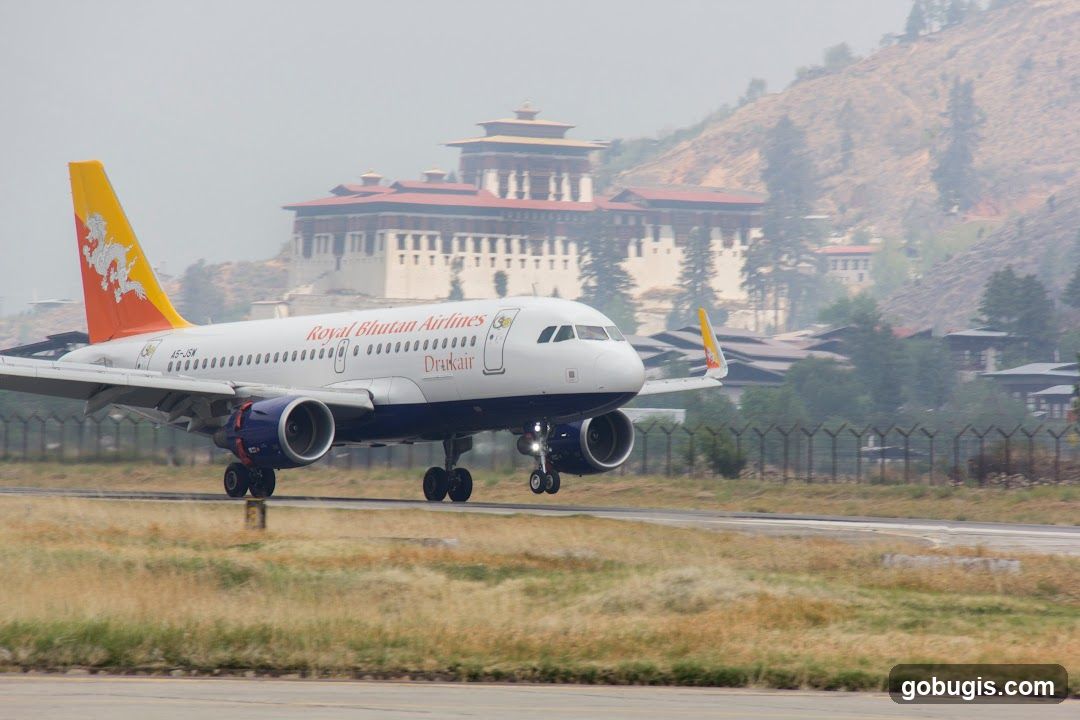 Royal Bhutan Airlines Airplane Landing