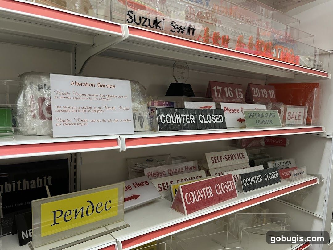 Retail Store Shelving with Signs