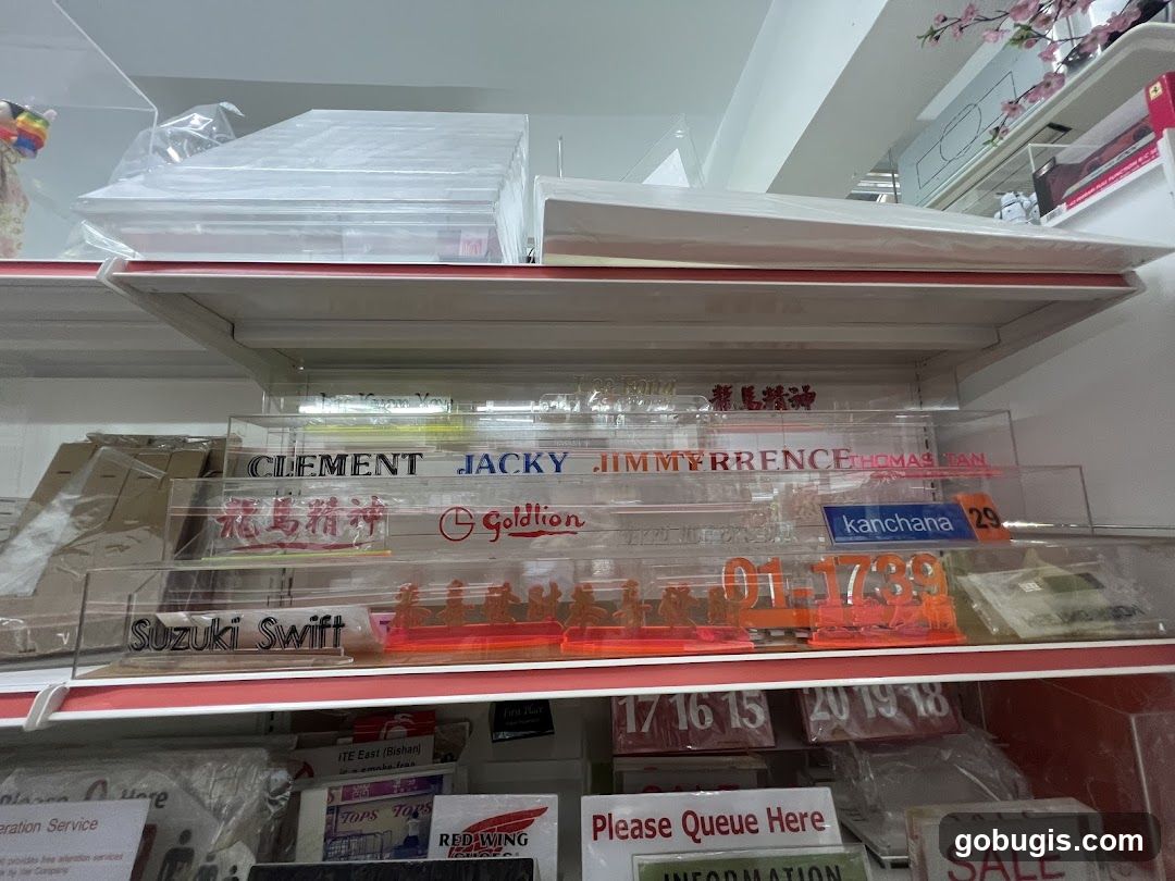 Display Shelves with Various Items