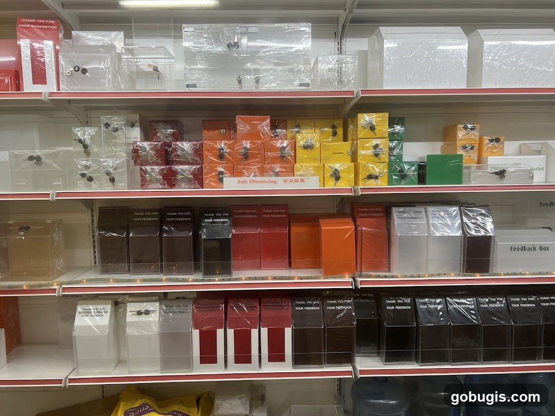 Display Shelves with Collection Boxes