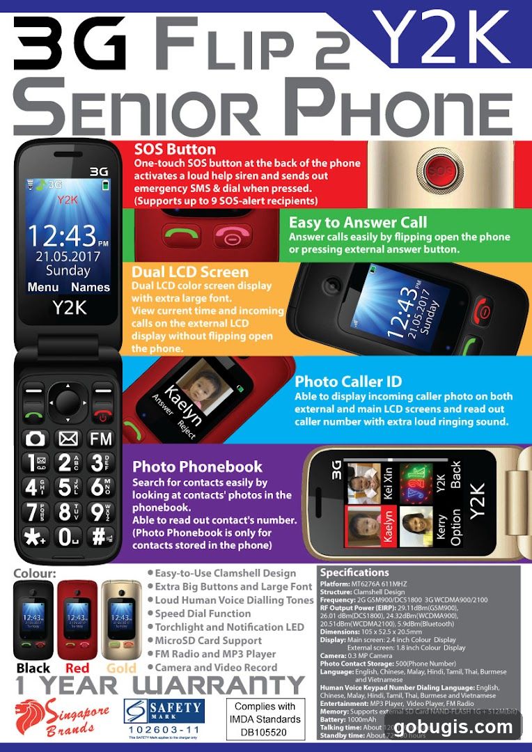 3G Flip 2 Y2K Senior Phone