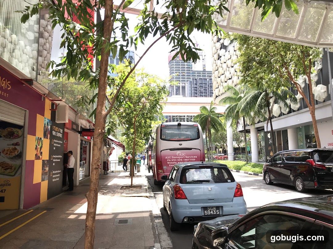 Street Scene with Shops and Vehicles