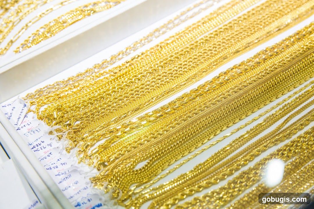 Gold Necklaces Display