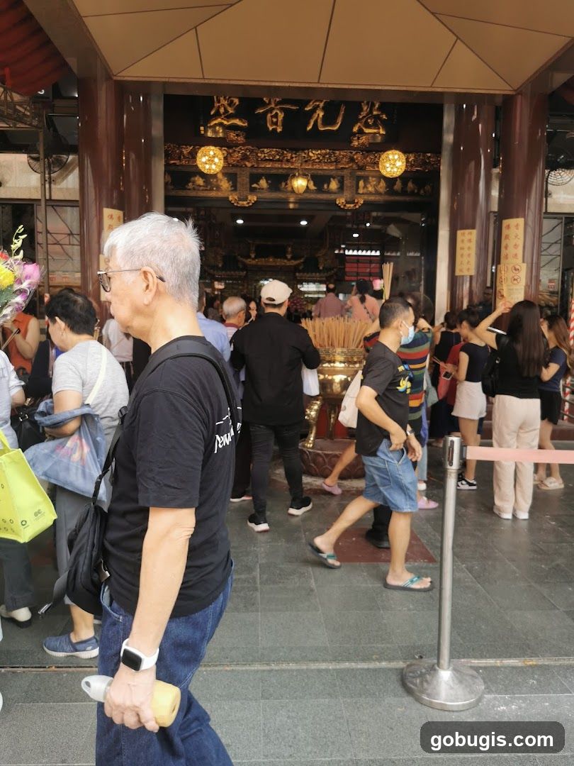People entering a temple