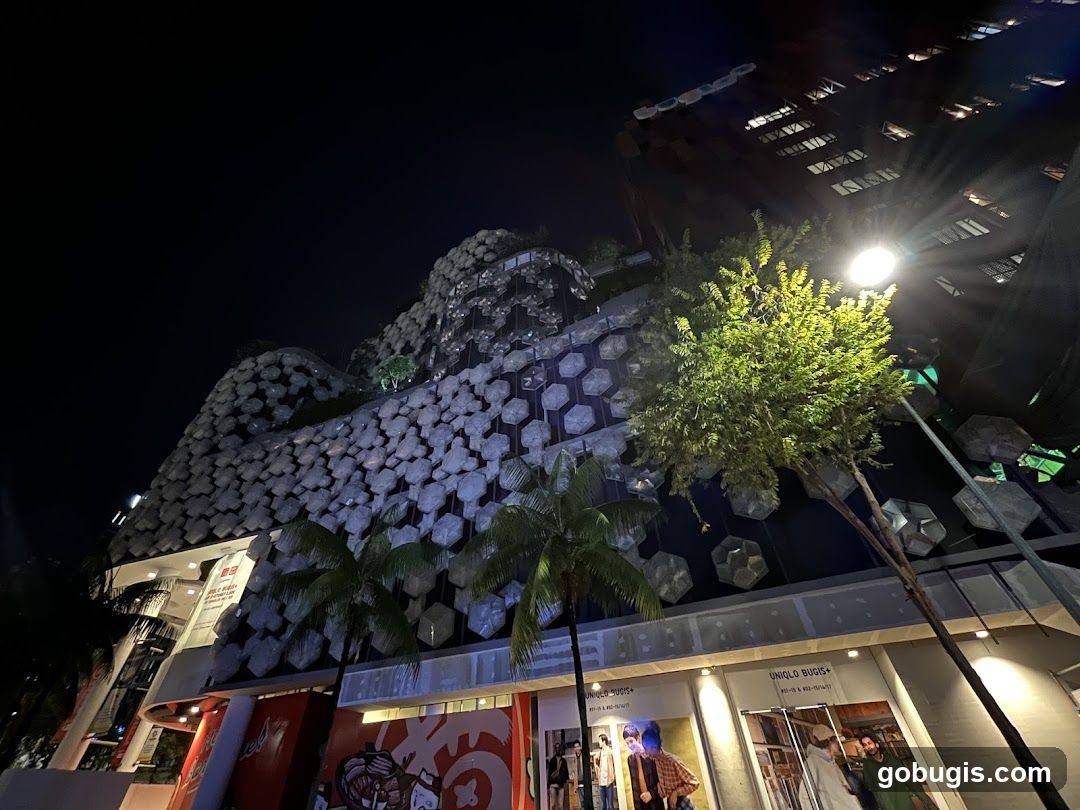 Uniqlo Bugis+ Storefront at Night