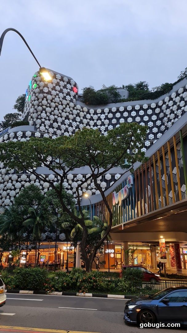 Modern Building Facade with Shops