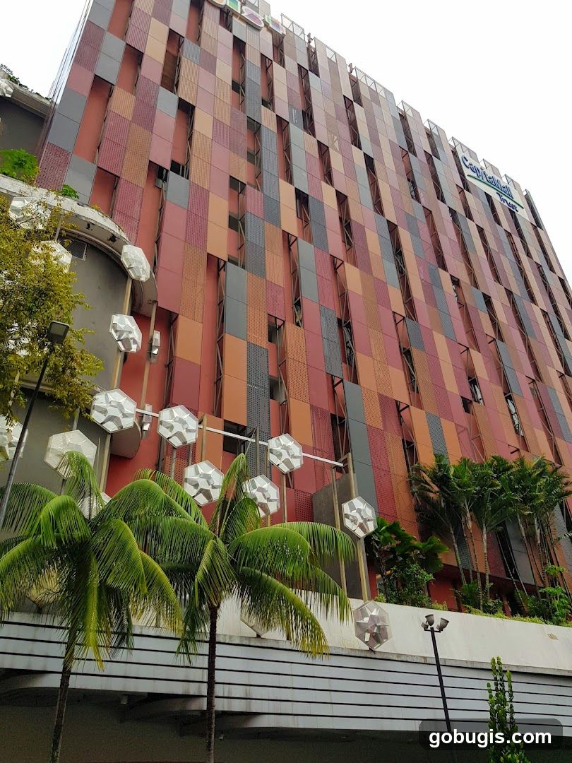 Modern Building Facade with Geometric Design