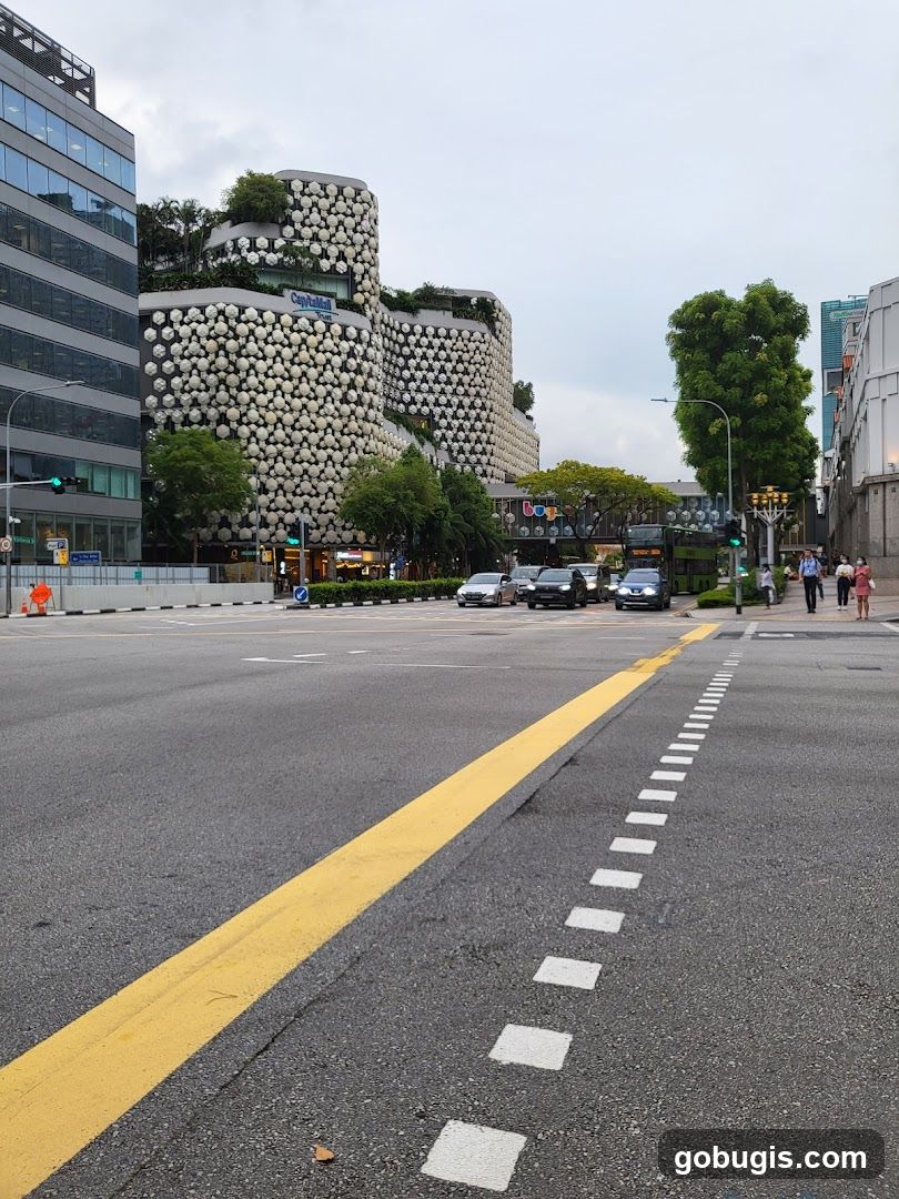 City Street with Unique Architecture