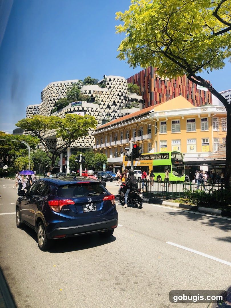 City Street Scene with Modern Architecture
