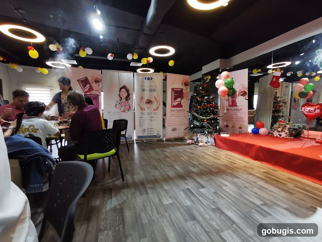 Event Setup with Christmas Decorations
