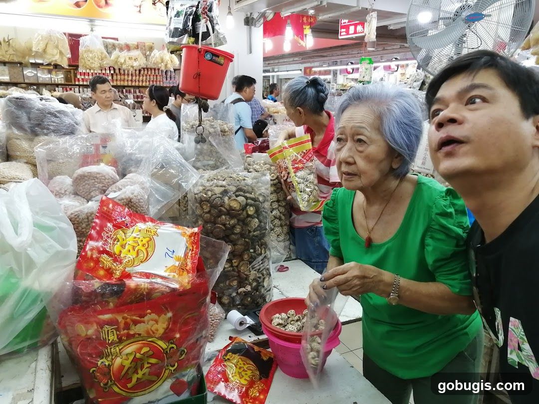 People in a dried goods store