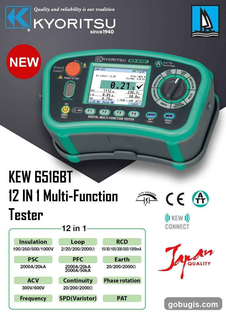 KYORITSU KEW 6516BT 12 IN 1 Multi-Function Tester