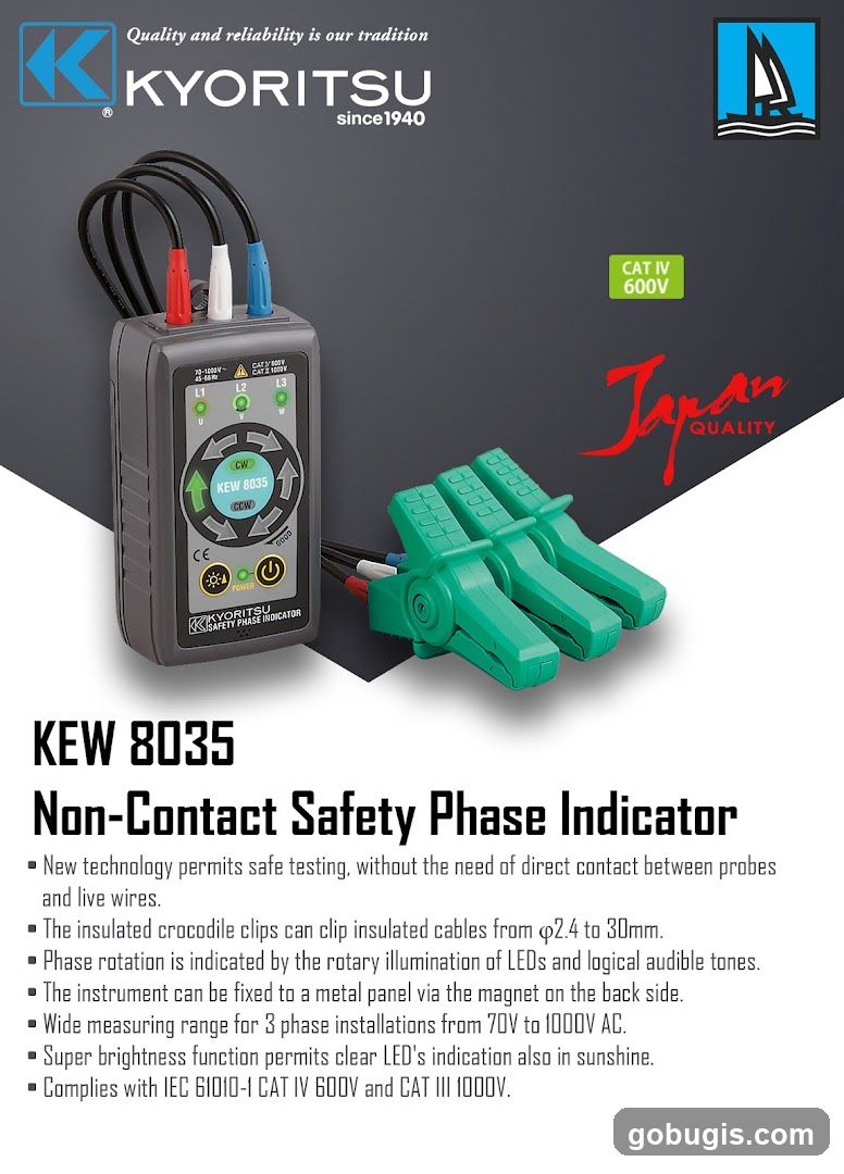 KYORITSU KEW 8035 Non-Contact Safety Phase Indicator