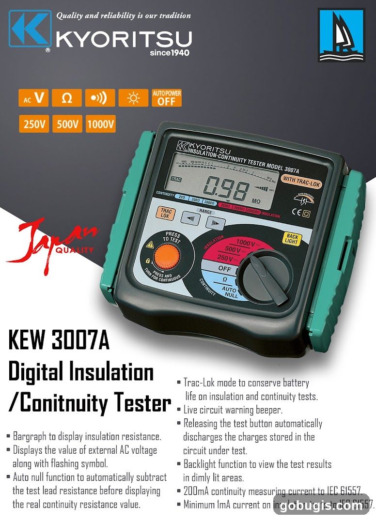 Kyoritsu KEW 3007A Digital Insulation / Continuity Tester