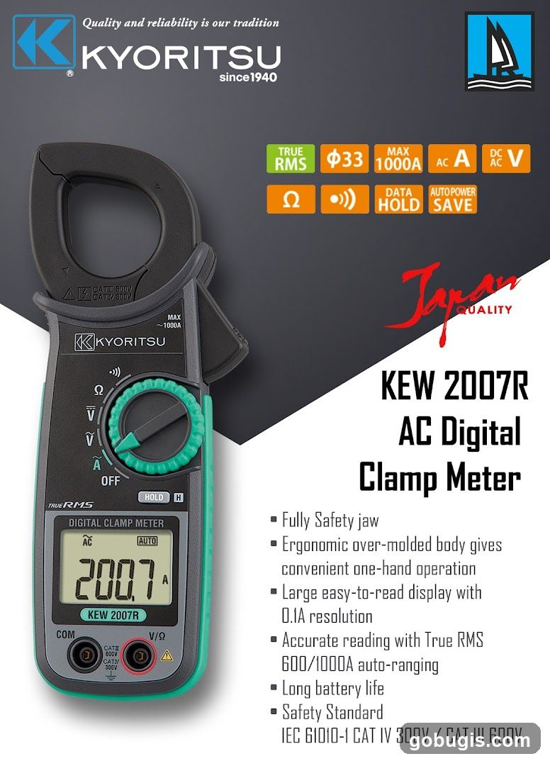 KYORITSU KEW 2007R AC Digital Clamp Meter