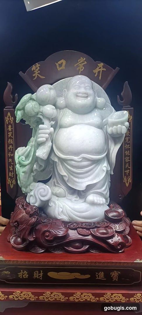 Jade Laughing Buddha Statue