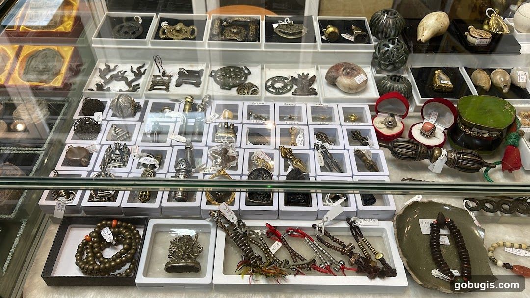 Display Case of Religious and Decorative Items