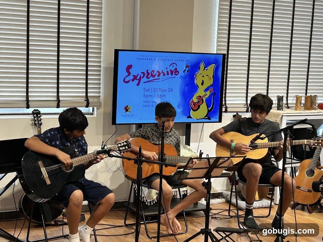 Guitar students performing