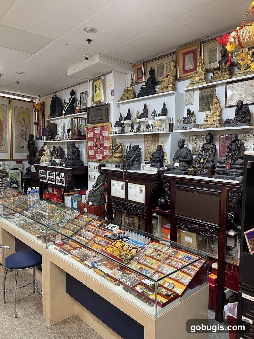 Buddhist Statues and Artifacts Display