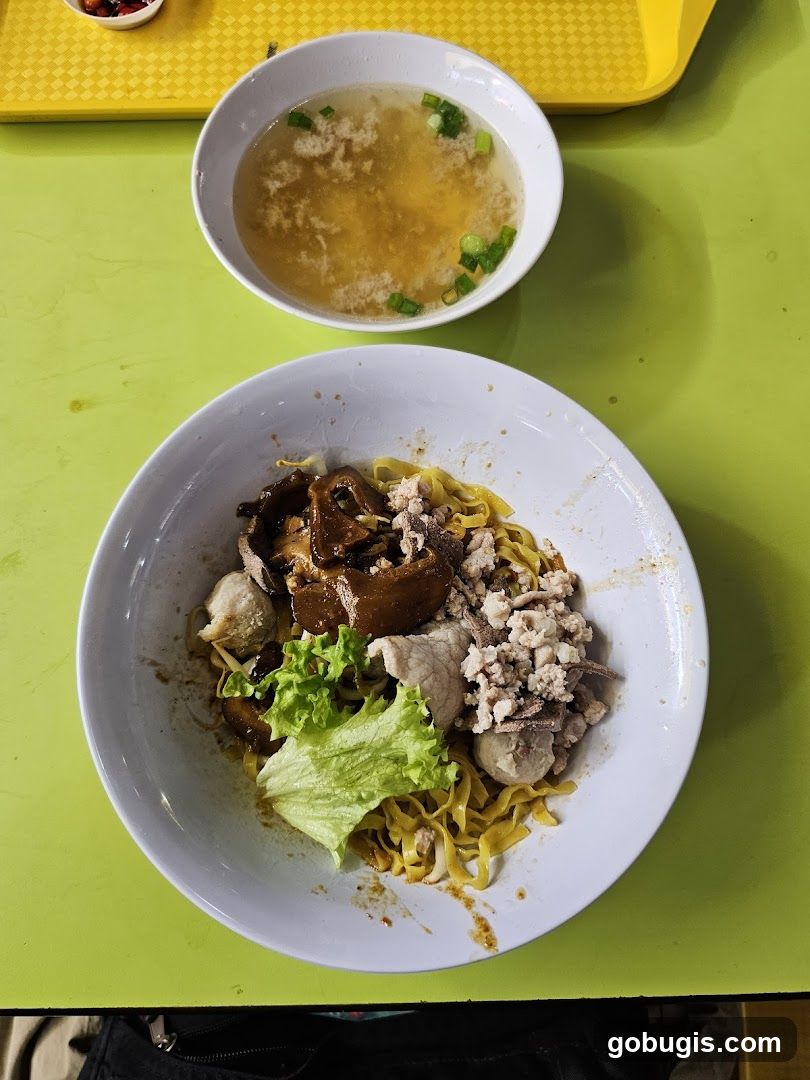 San Teochew Mushroom Minced Pork Noodle