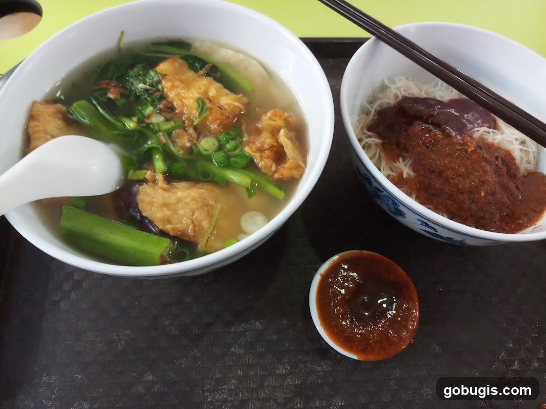 Spinach Yong Tau Foo Soup