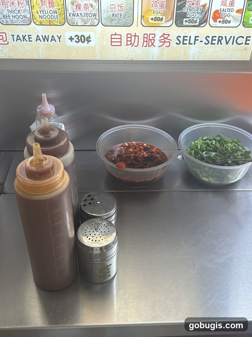Condiments and Menu Items