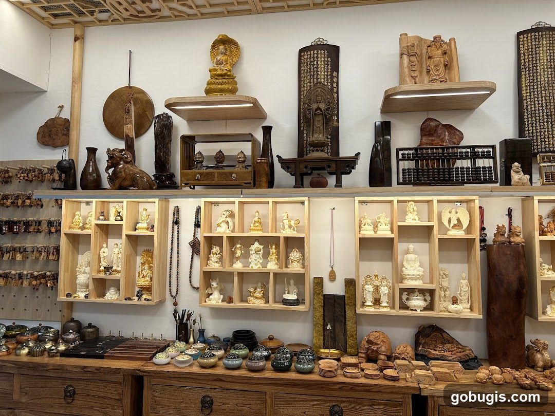 Shop Interior with Religious and Decorative Items