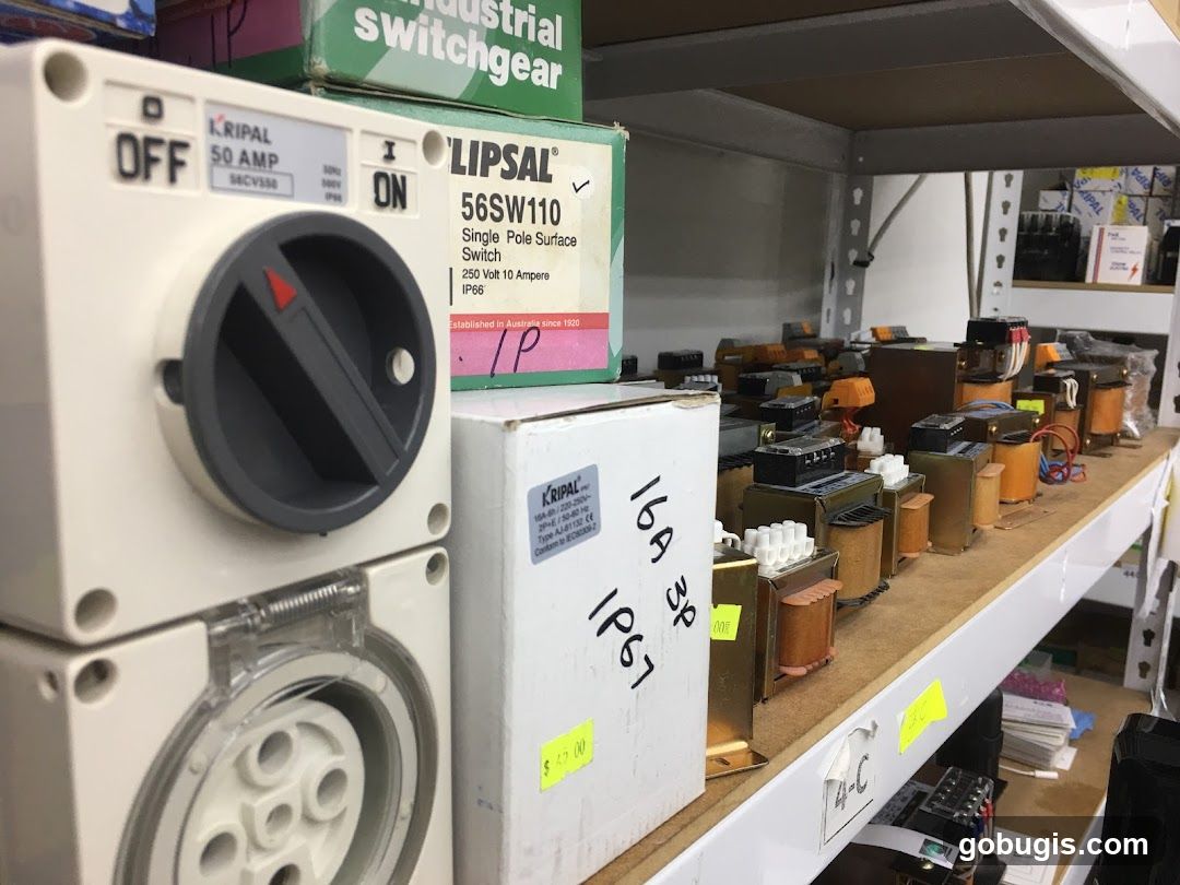 Electrical Components on Shelves