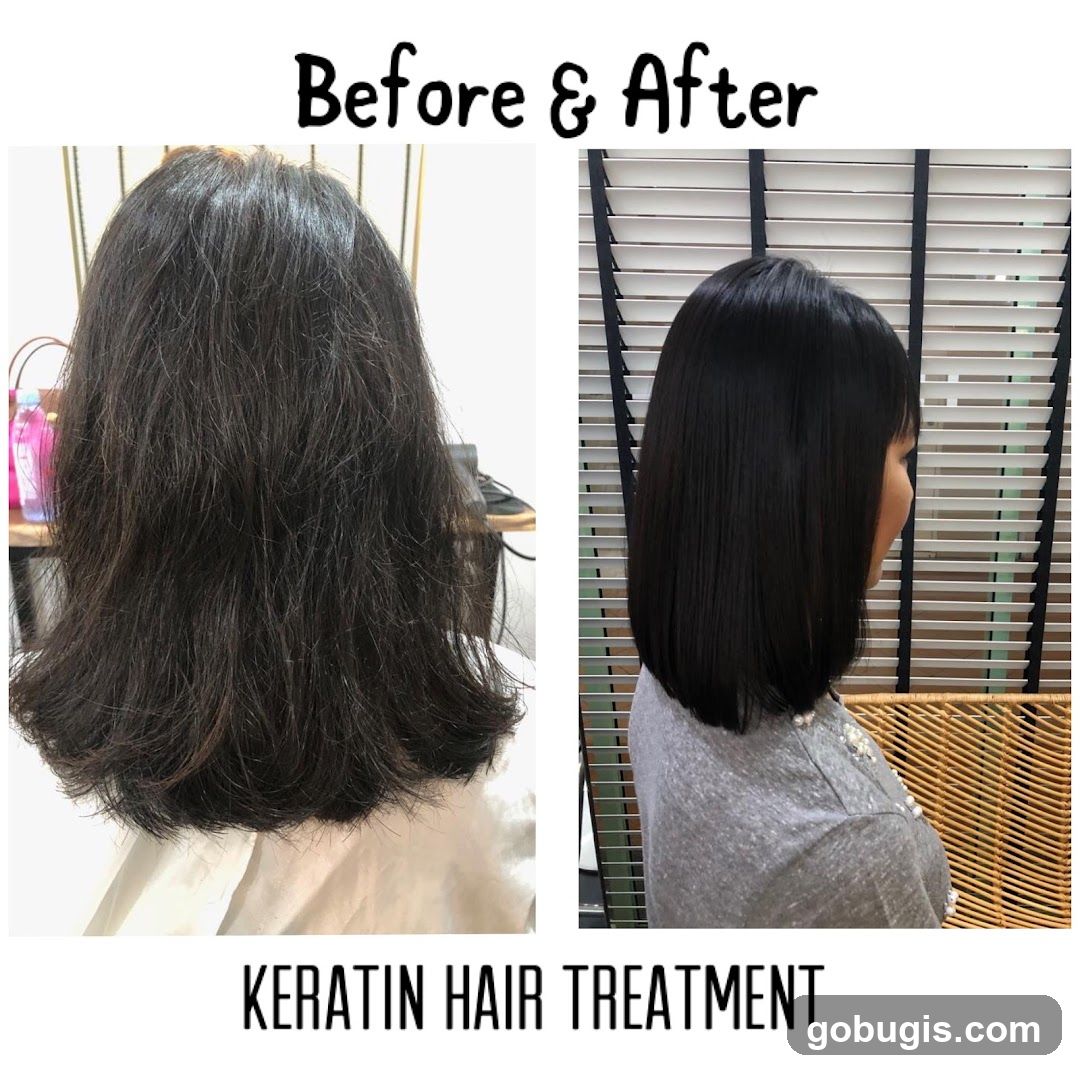 Before & After Keratin Hair Treatment