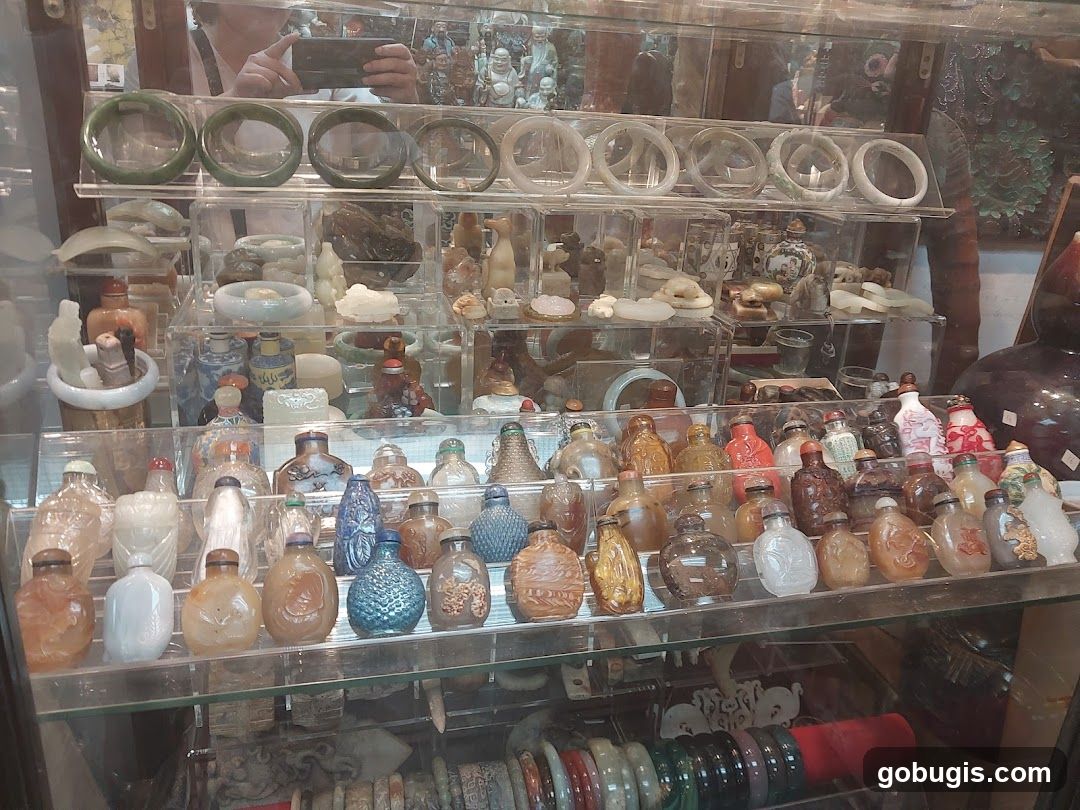 Display of Asian Antiques and Collectibles