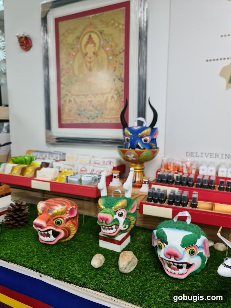 Tibetan Masks and Artwork Display