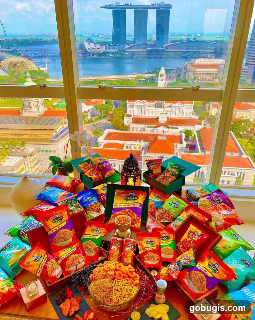 Snack Assortment with City View