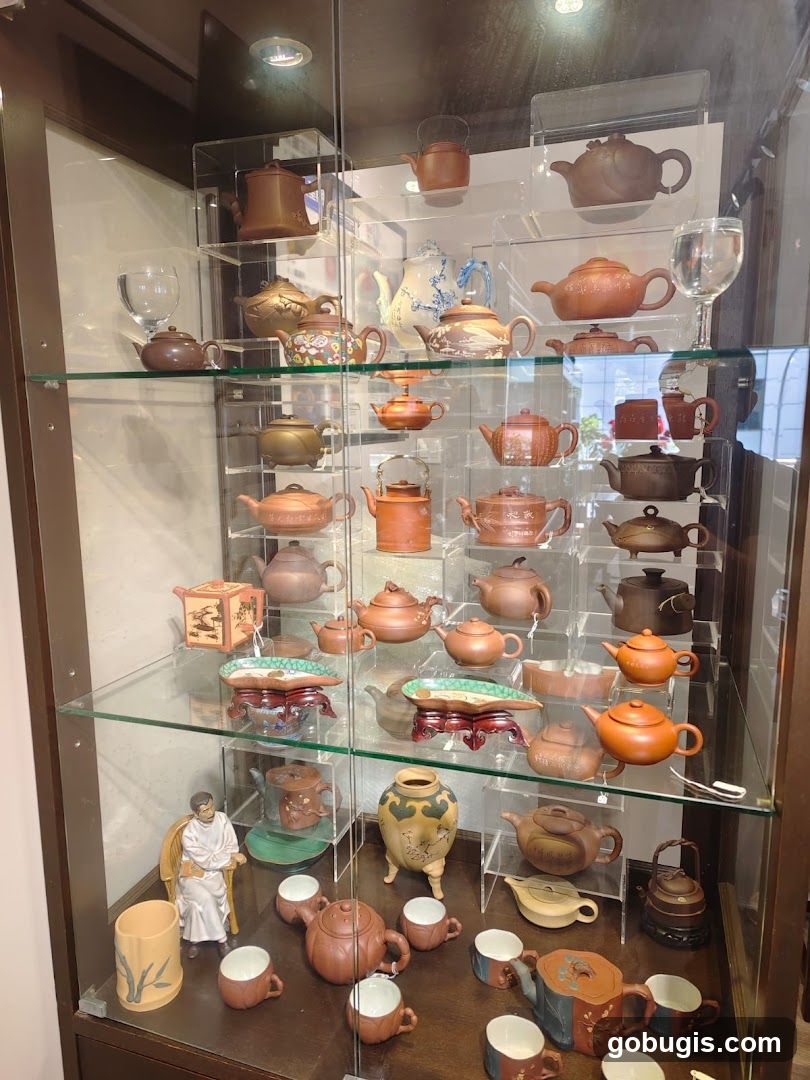 Display of Teapots and Ceramics
