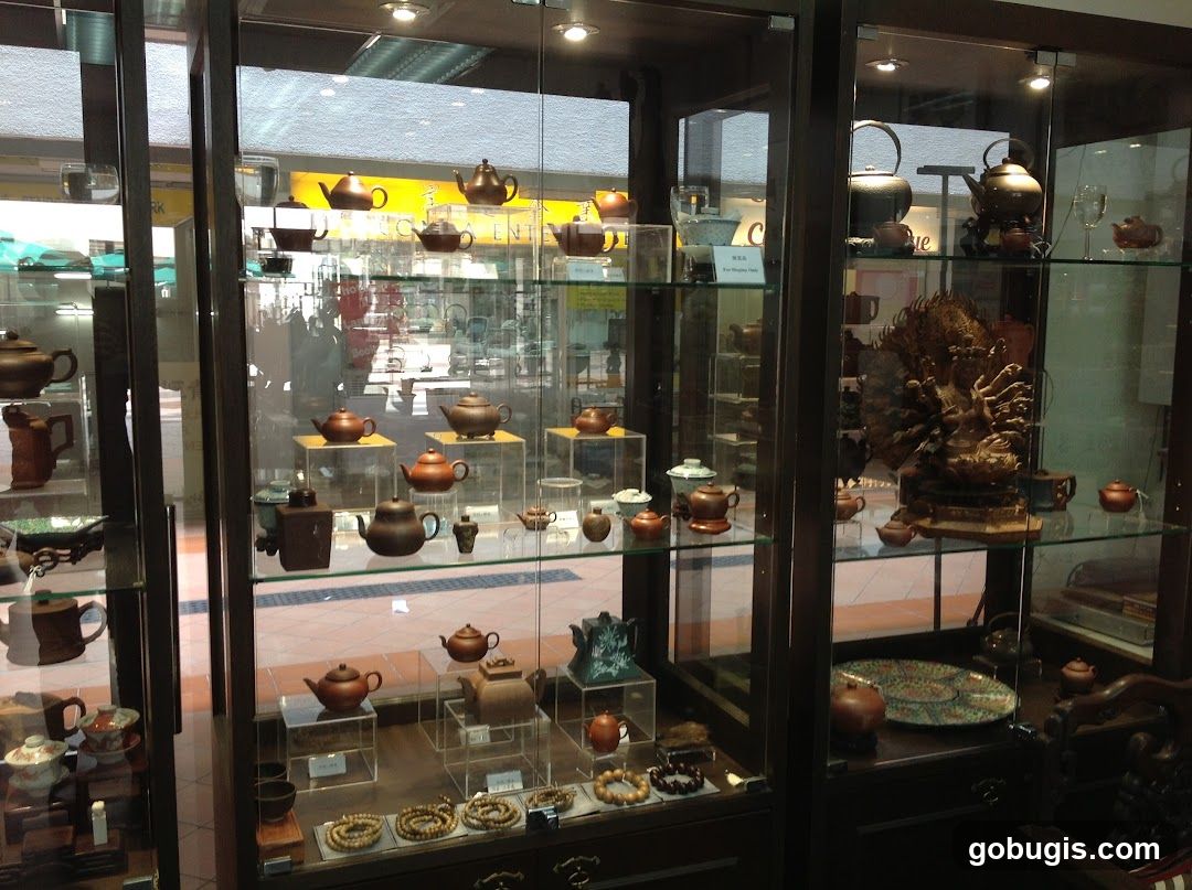 Display of Teapots and Ceramics