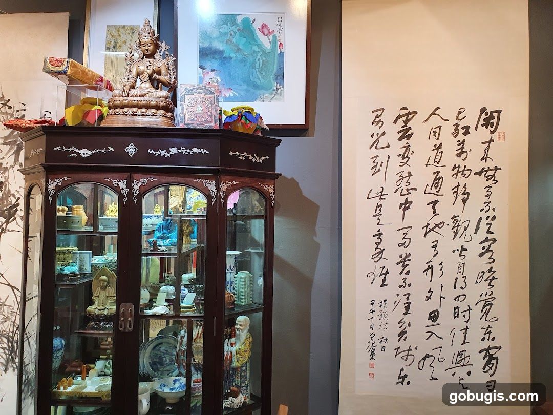 Buddhist Statues and Calligraphy
