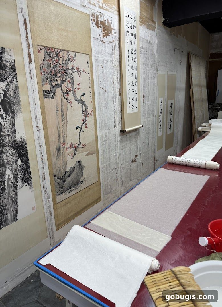 Art Studio with Scrolls and Supplies