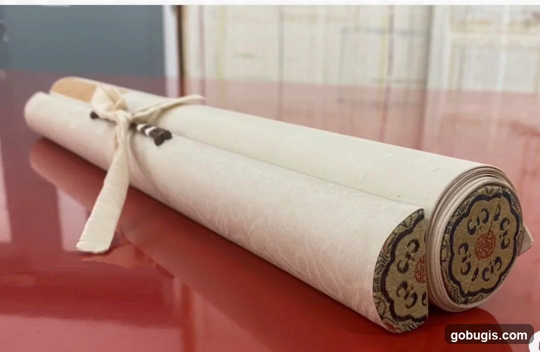 Rolled Scroll with Decorative Ends