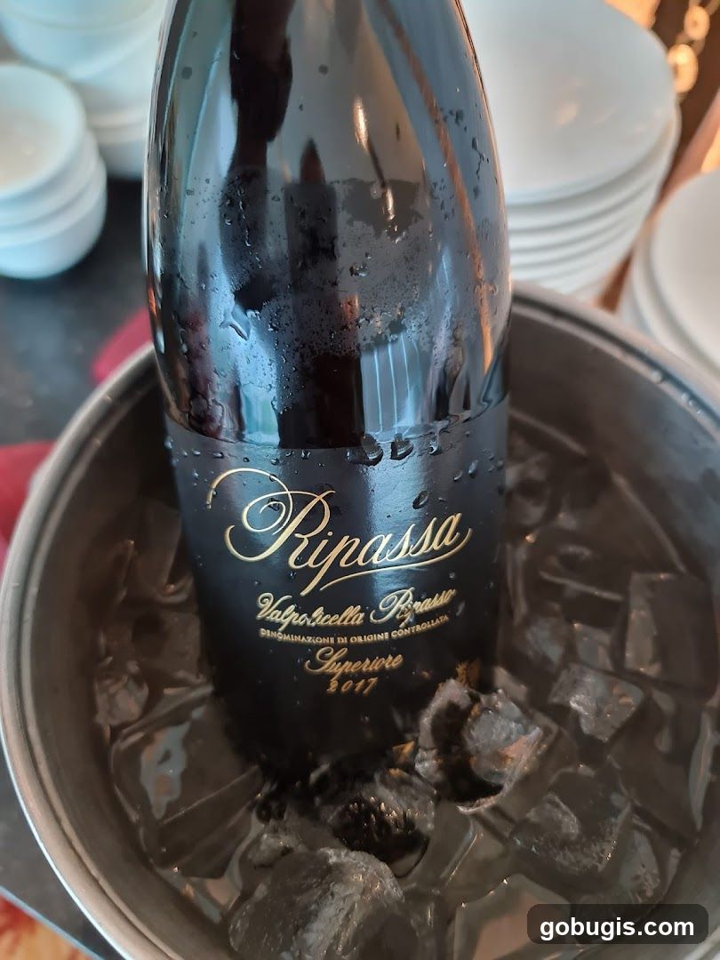 Wine bottle in ice bucket