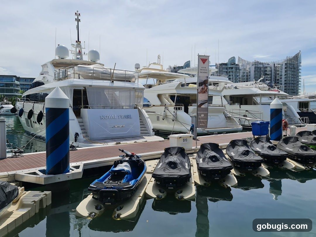 Yachts and Jet Skis at Marina