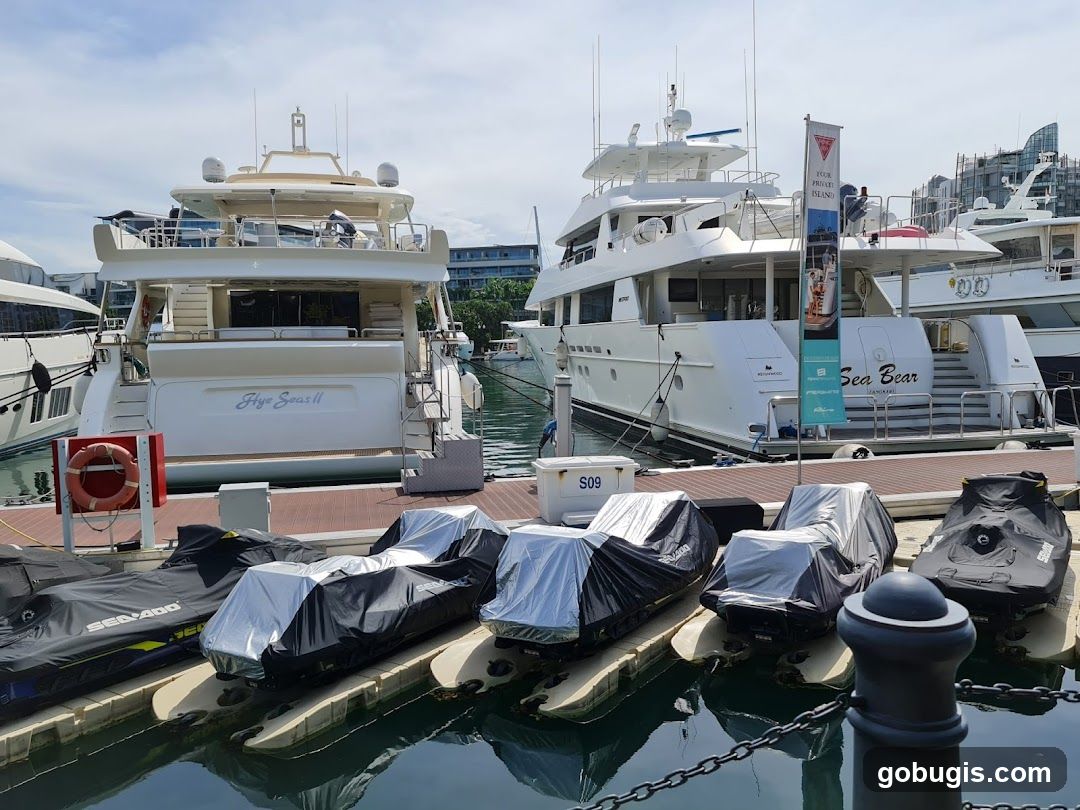 Yachts and Jet Skis at Marina