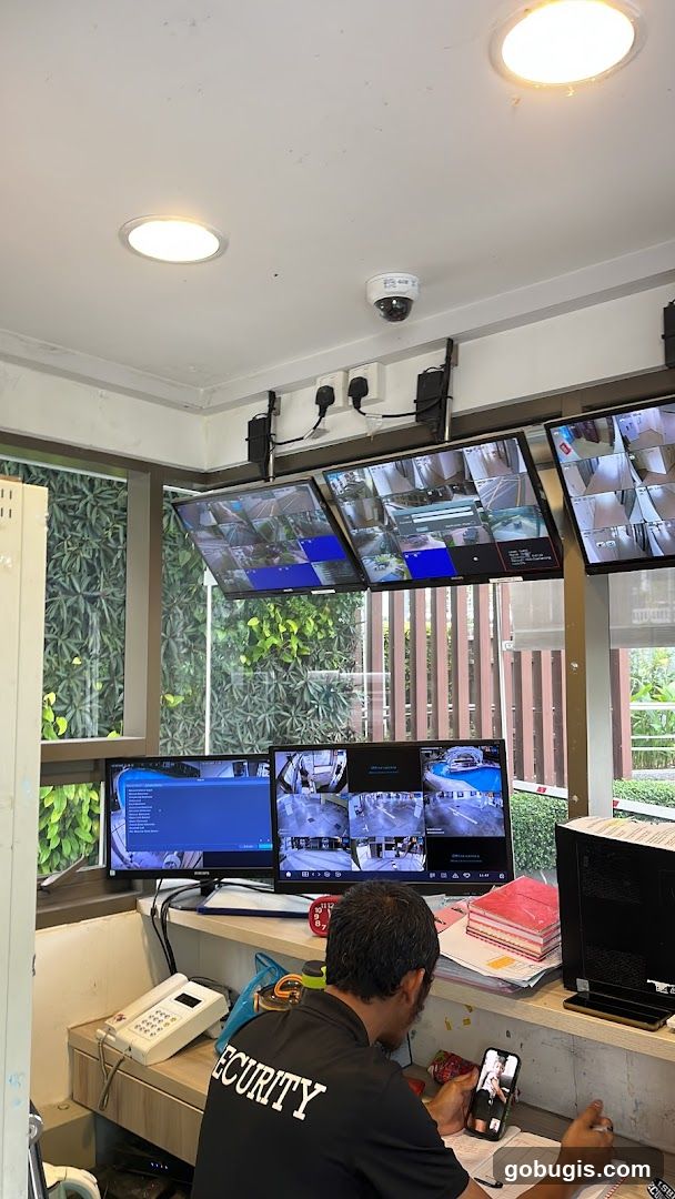 Security Guard Monitoring Screens