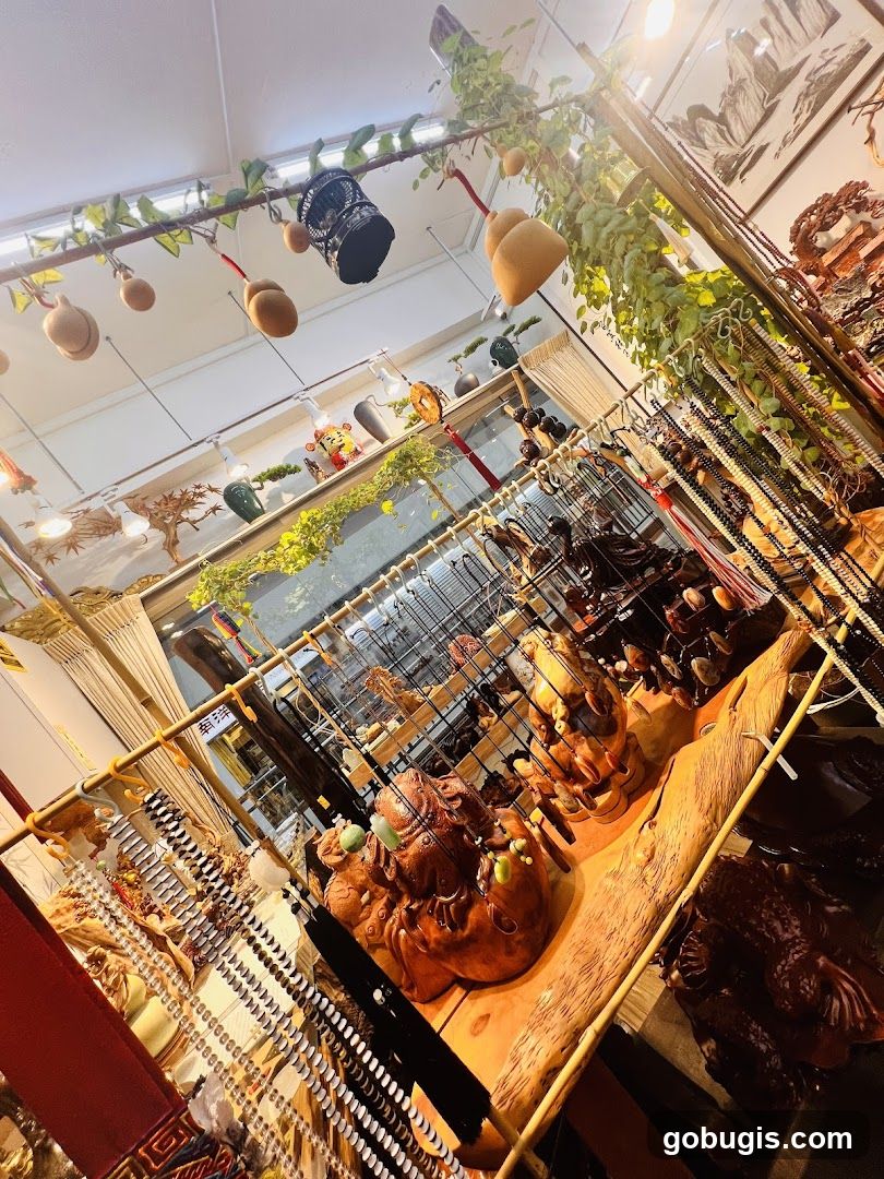 Shop Interior with Carvings and Decorations