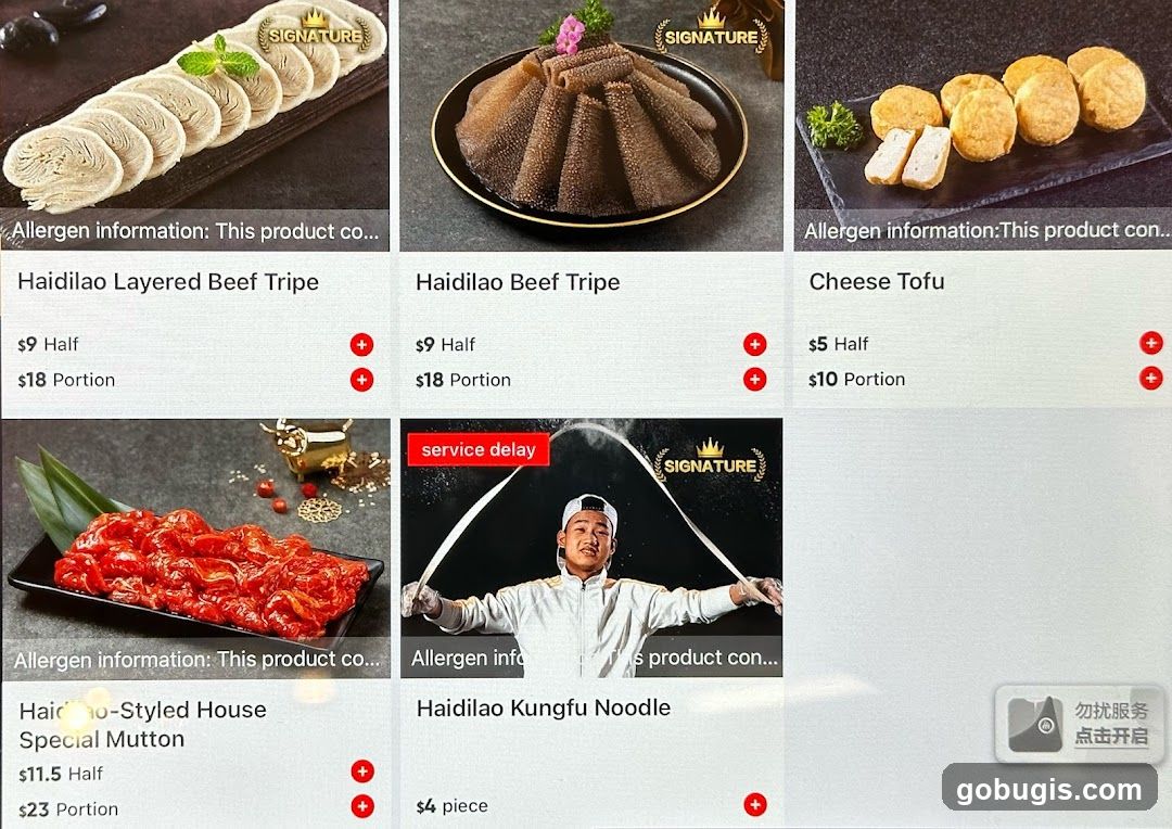 Menu Items