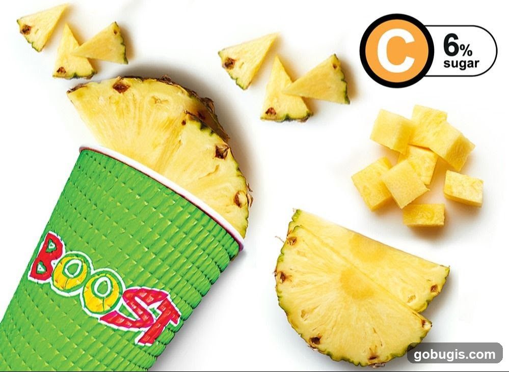 Pineapple Slices and Cubes with a Boost Cup