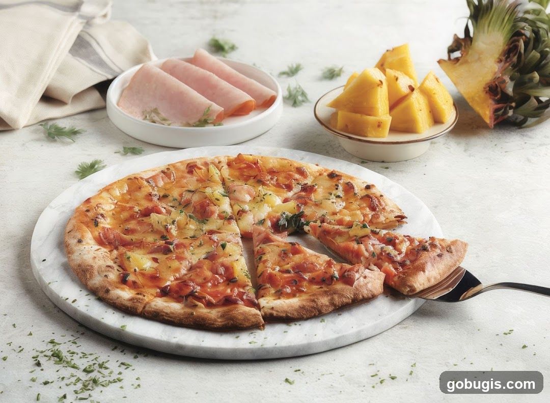 Hawaiian Pizza with Ham and Pineapple