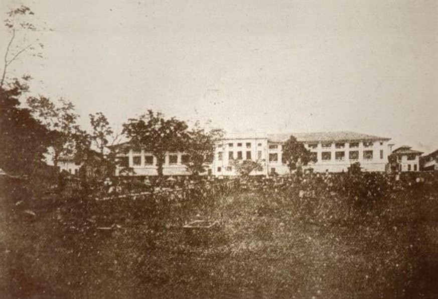 1926 photograph of the newly built barrack block, now Fort Canning Centre